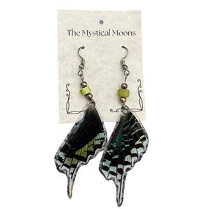 The Mystical Moons Ethically Sourced Encased Butterfly Wing Earrings